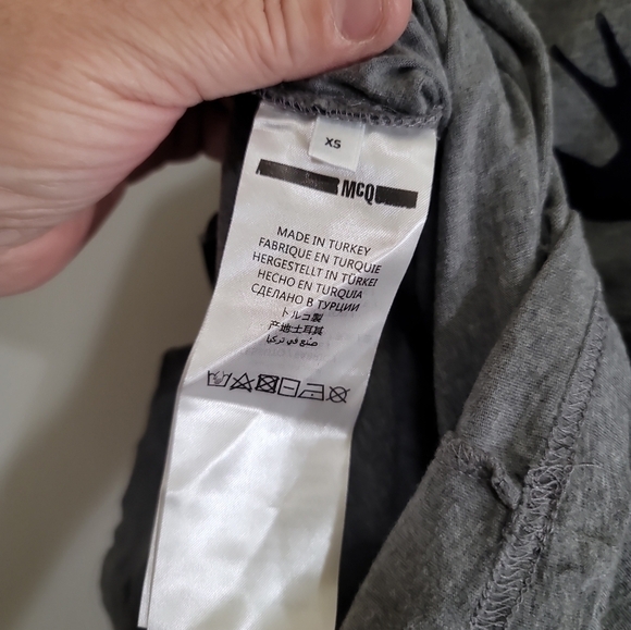 Mcq Alexander Mcqueen Swallow Casual Mini Dress In Grey XS Velvet Birds in Navy - Picture 7 of 7